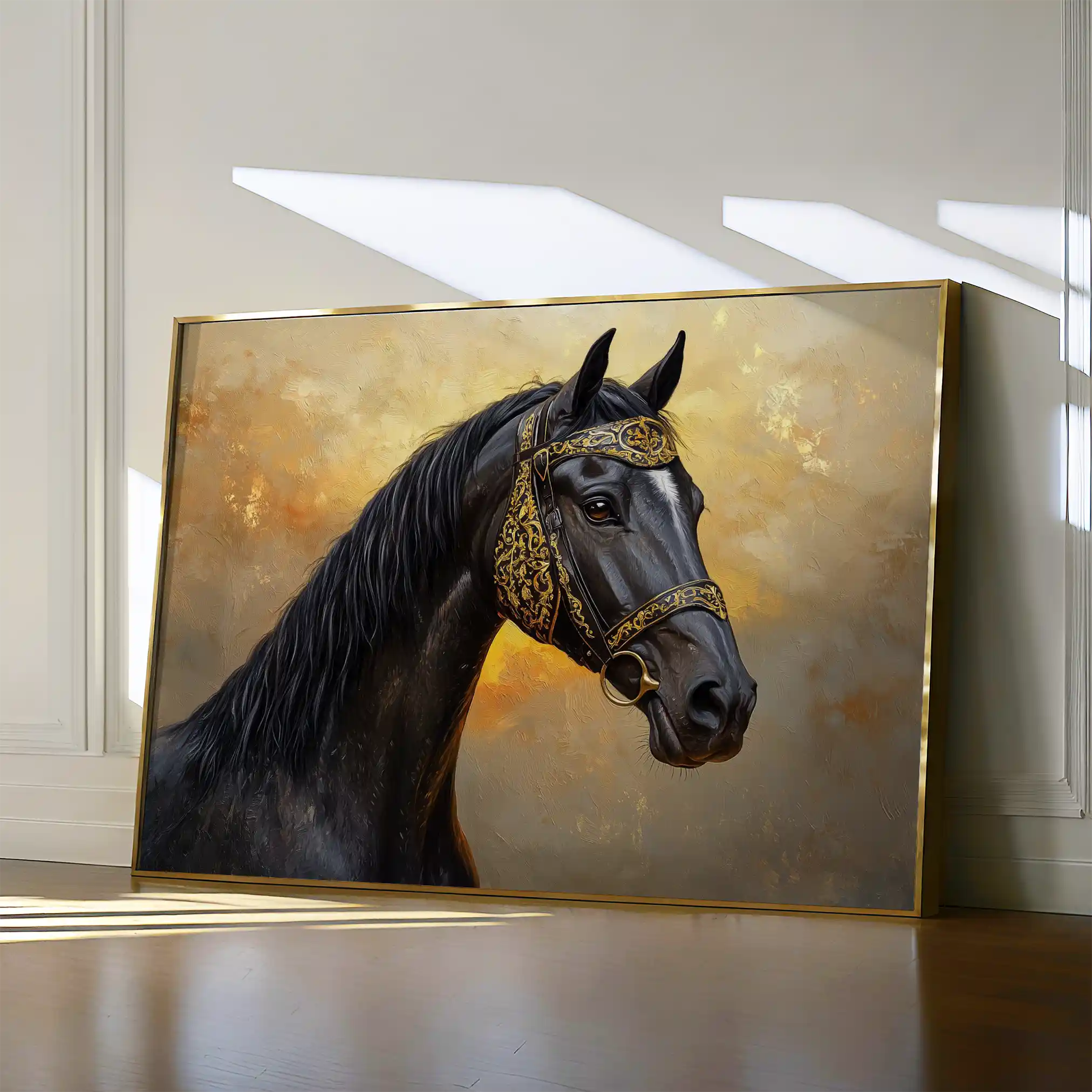 Horses 015 Canvas Art 60 x 40 cm / Black