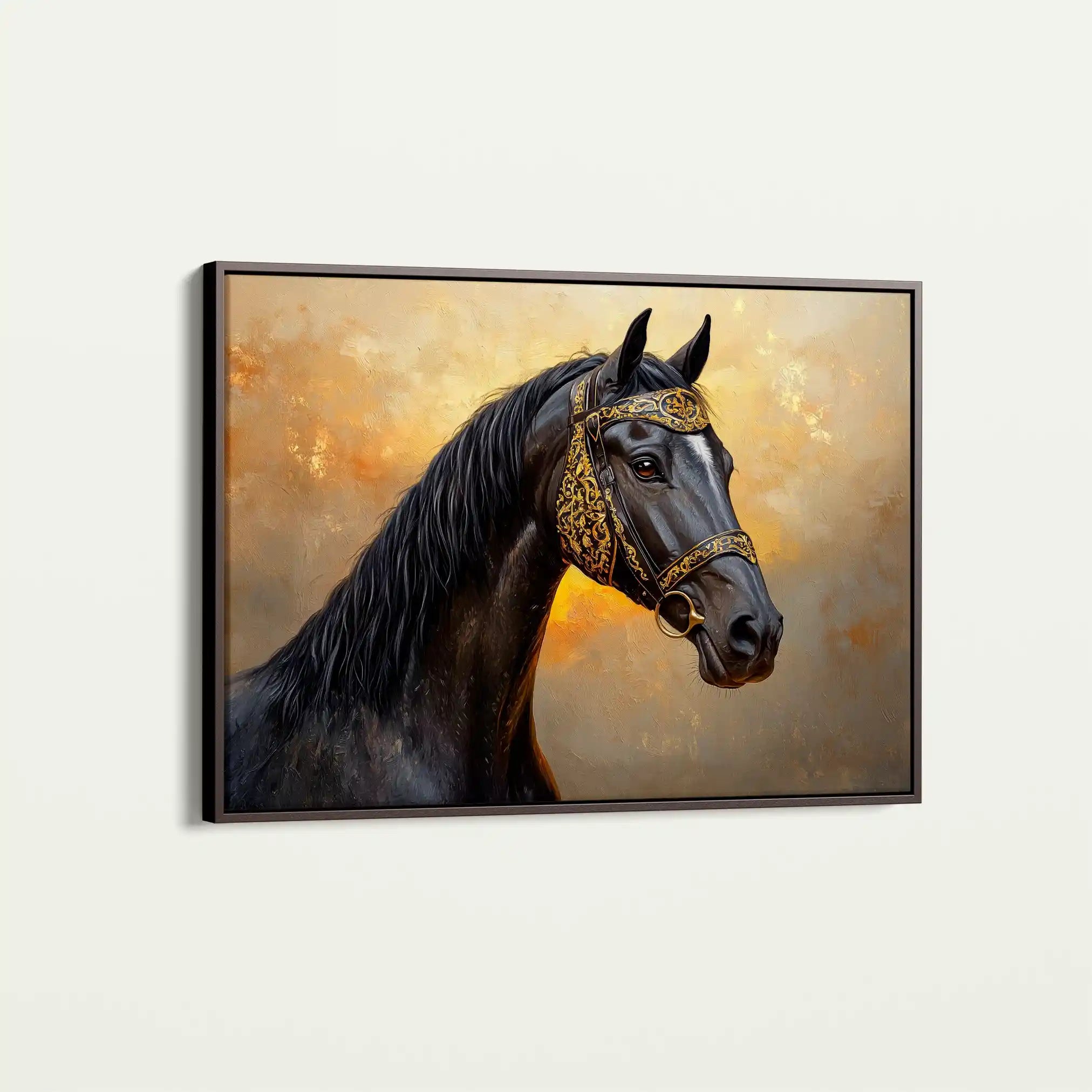 Horses 015 Canvas Art 60 x 40 cm / Black
