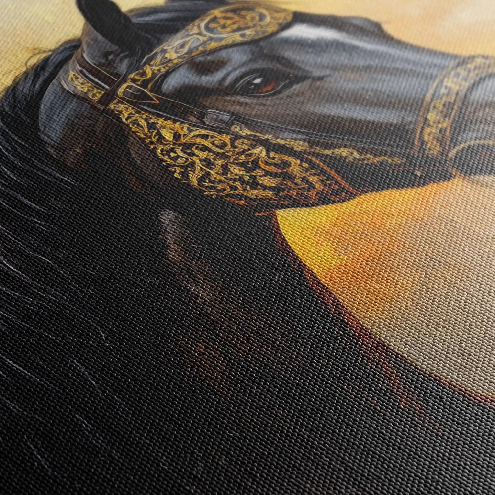 Horses 015 Canvas Art 60 x 40 cm / Black