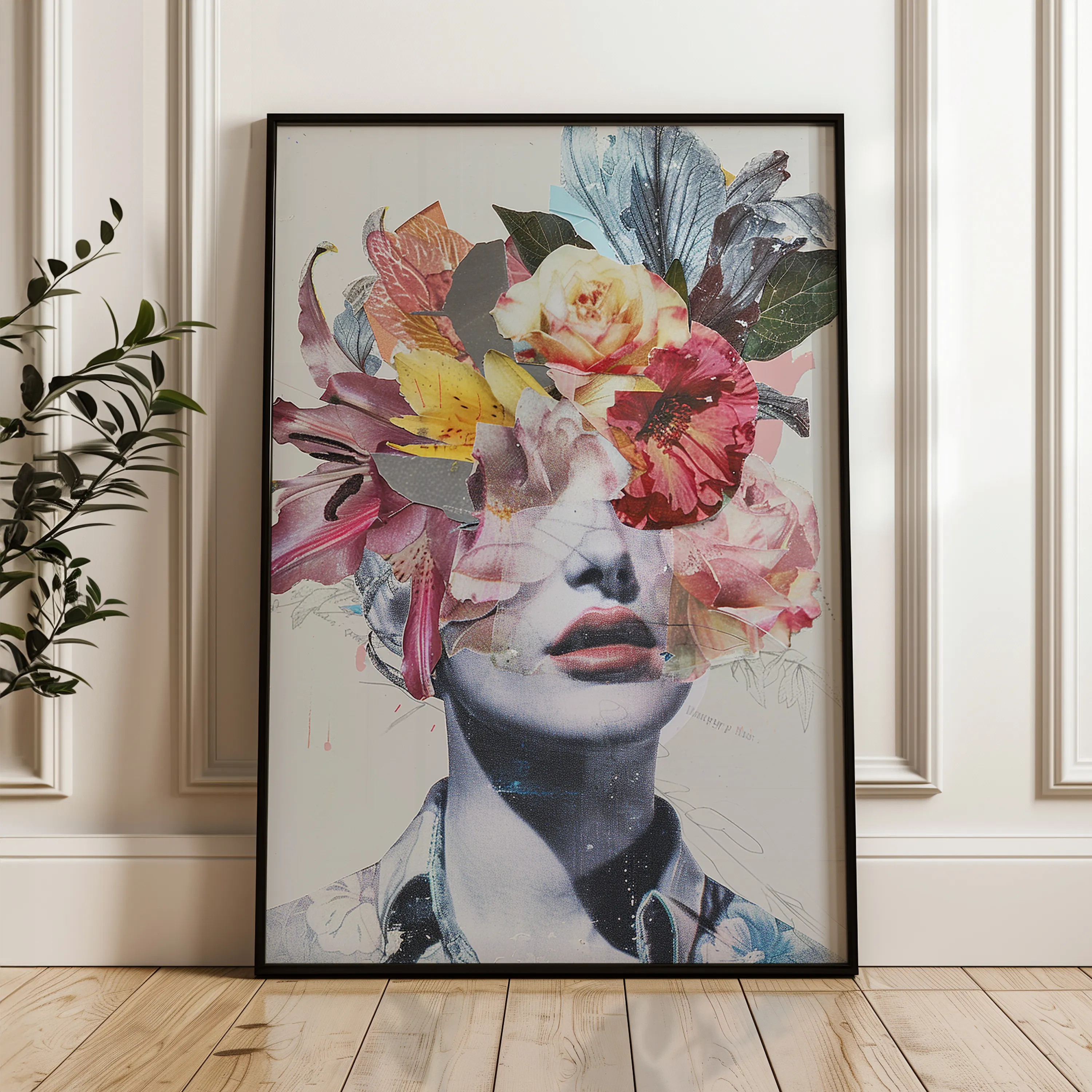 Portrait 015 Canvas Art 18" x 24" / 45 x 60 cm / Black