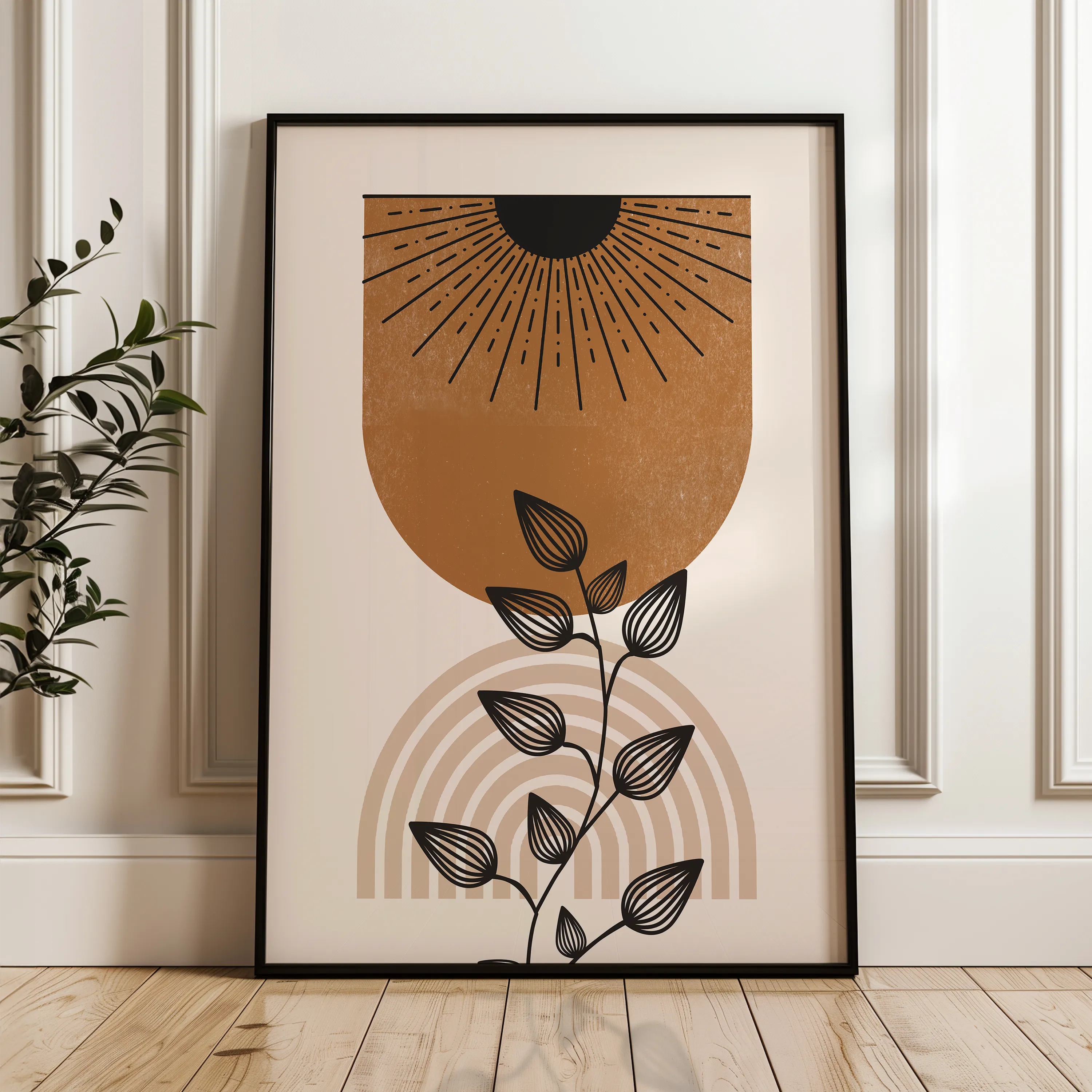 Boho 016 Canvas Art 18" x 24" / 45 x 60 cm / Black