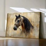 Horses 016 Canvas Art 18" x 24" / 45 x 60 cm / Black