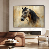 Horses 016 Canvas Art 18" x 24" / 45 x 60 cm / Black