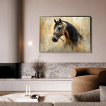 Horses 016 Canvas Art 18" x 24" / 45 x 60 cm / Black
