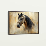 Horses 016 Canvas Art 18" x 24" / 45 x 60 cm / Black