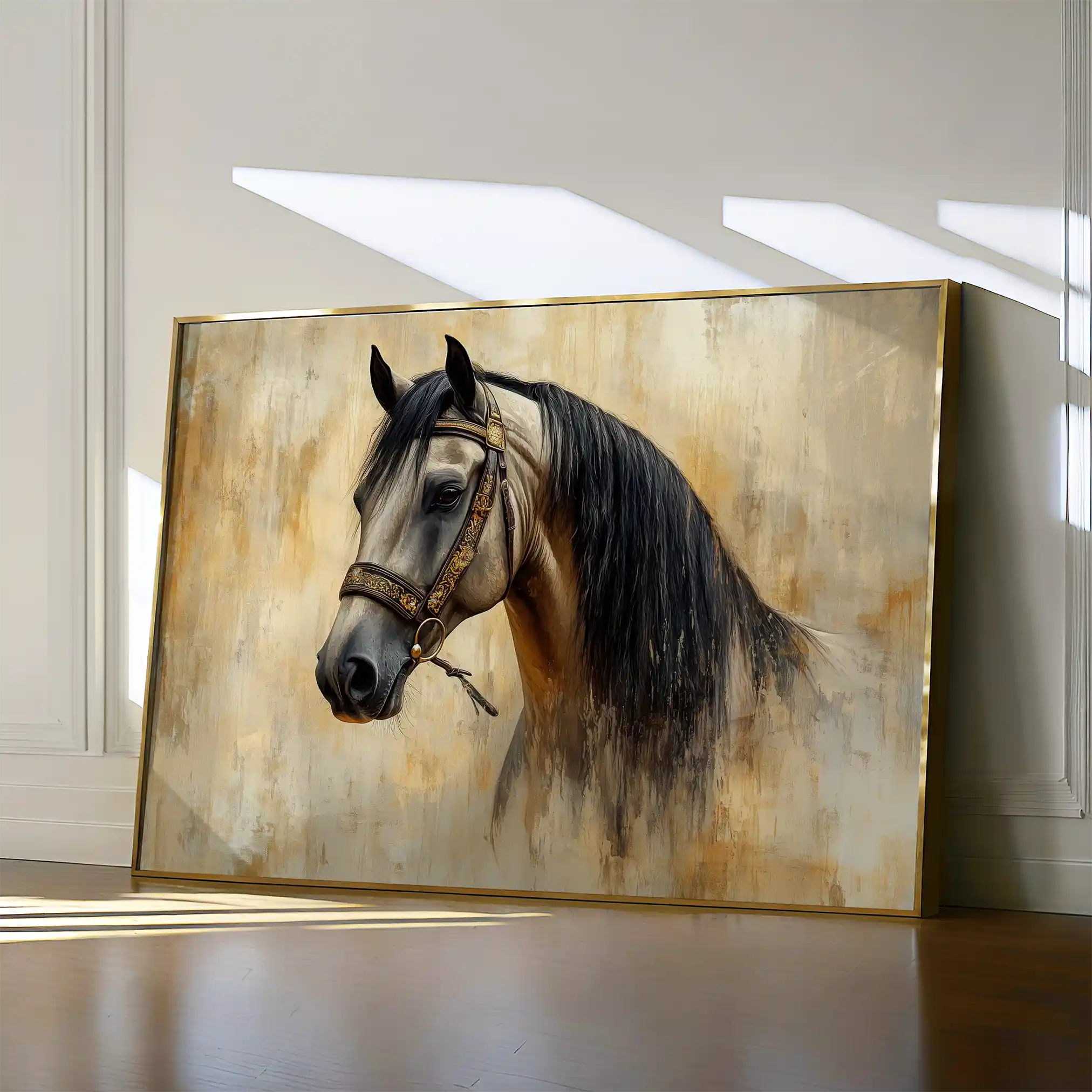 Horses 016 Canvas Art 60 x 40 cm / Black