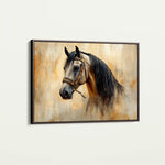 Horses 016 Canvas Art 60 x 40 cm / Black