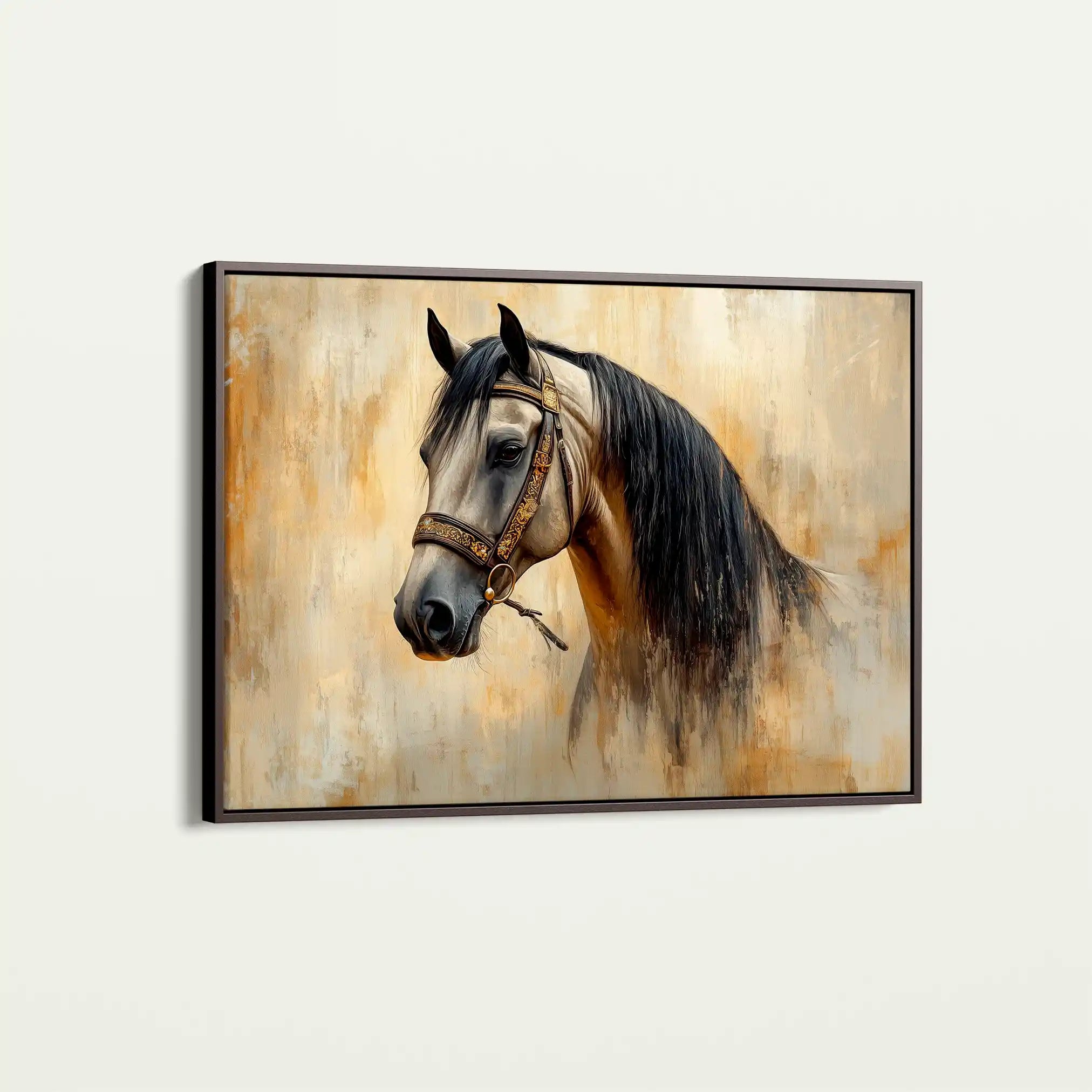 Horses 016 Canvas Art 60 x 40 cm / Black