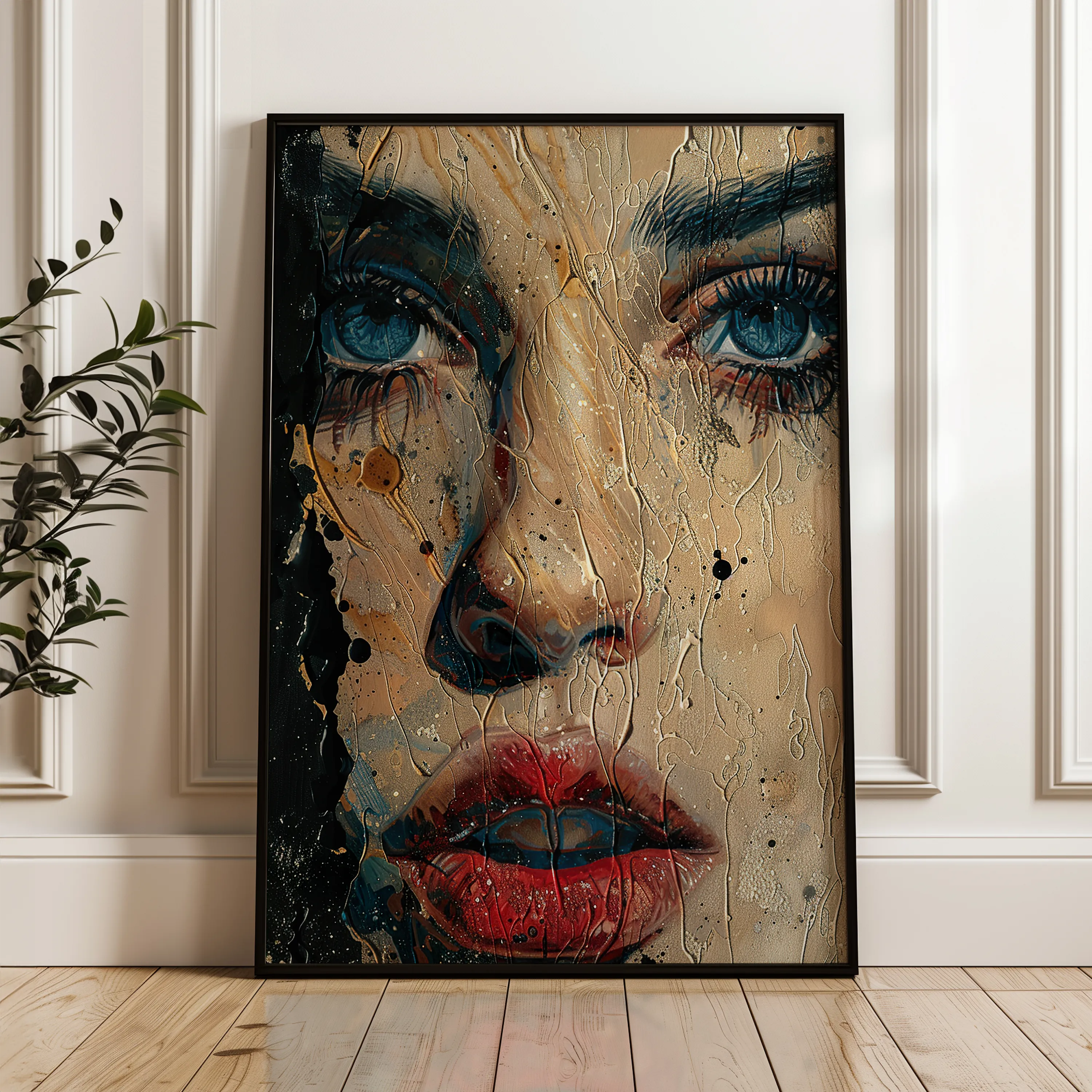 Portrait 016 Canvas Art 18" x 24" / 45 x 60 cm / Black