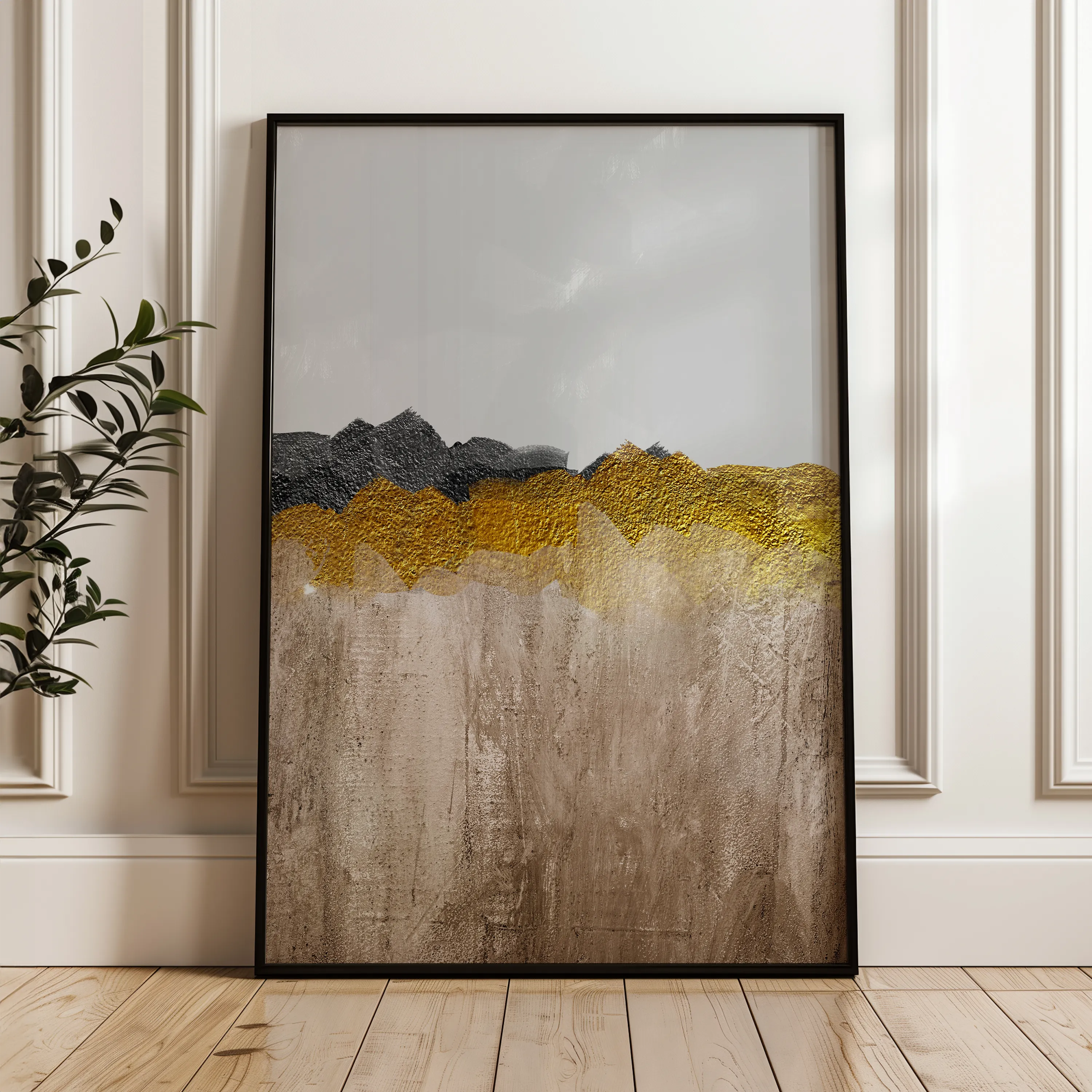 Abstract 017 Canvas Art 18" x 24" / 45 x 60 cm / Black