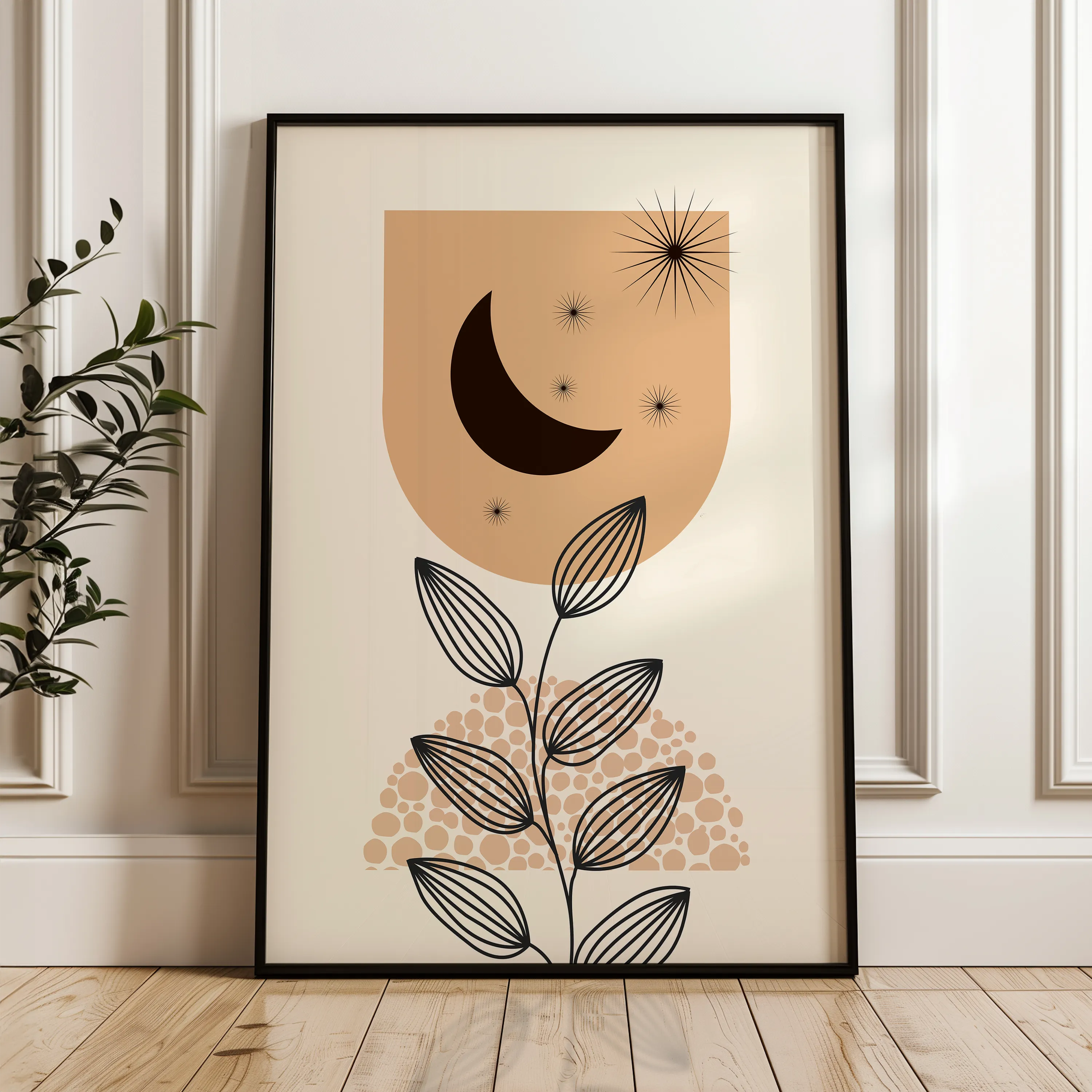 Boho 017 Canvas Art 18" x 24" / 45 x 60 cm / Black