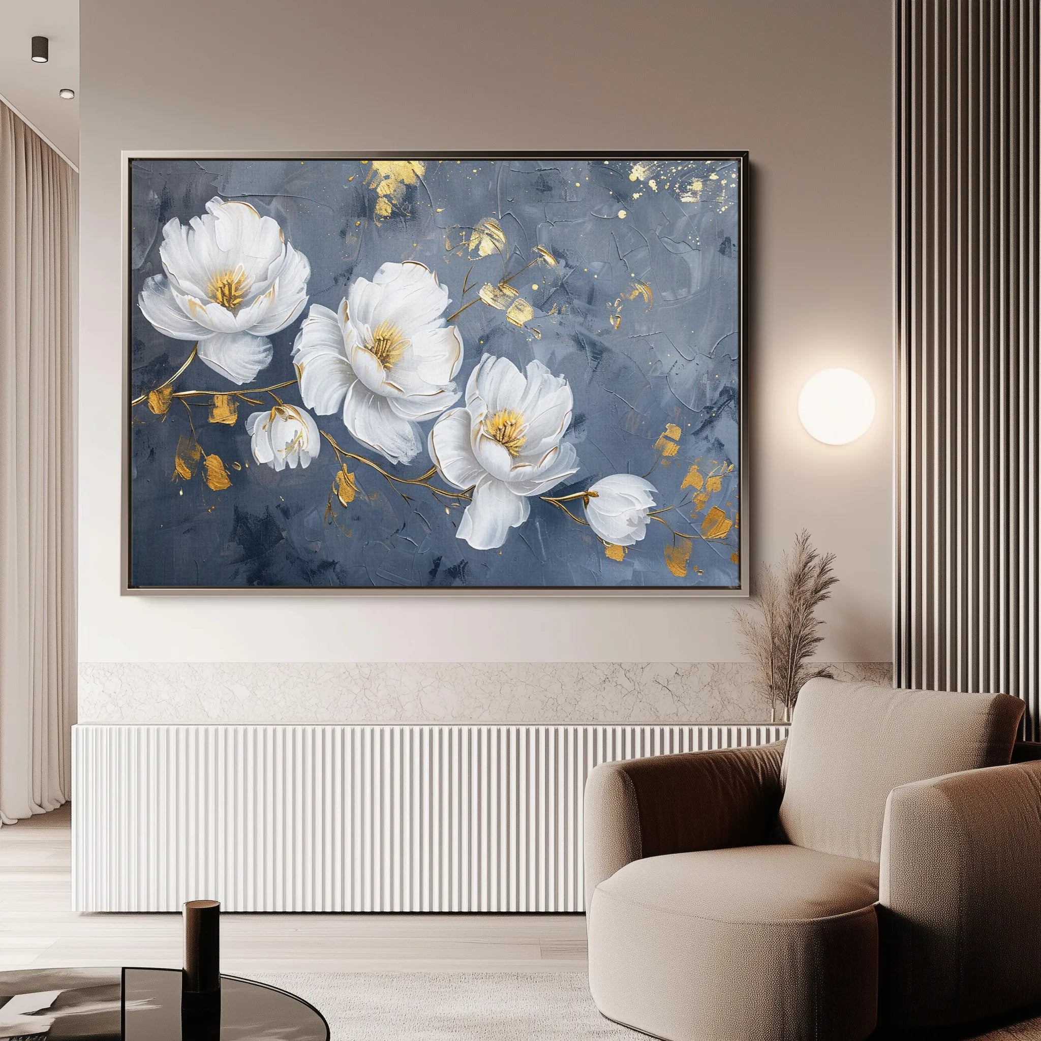 Floral 017 Canvas Art 18" x 24" / 45 x 60 cm / Black