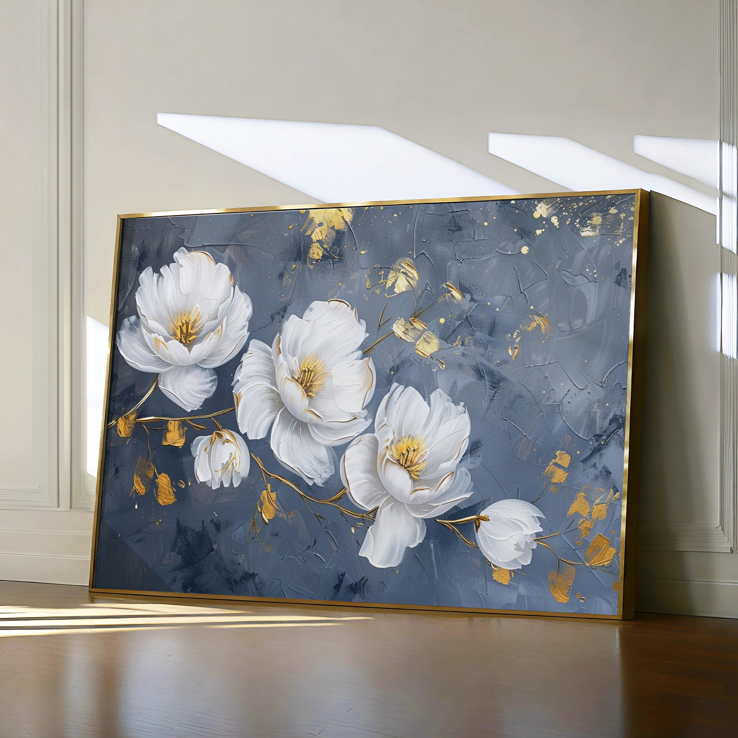 Floral 017 Canvas Art 18" x 24" / 45 x 60 cm / Black