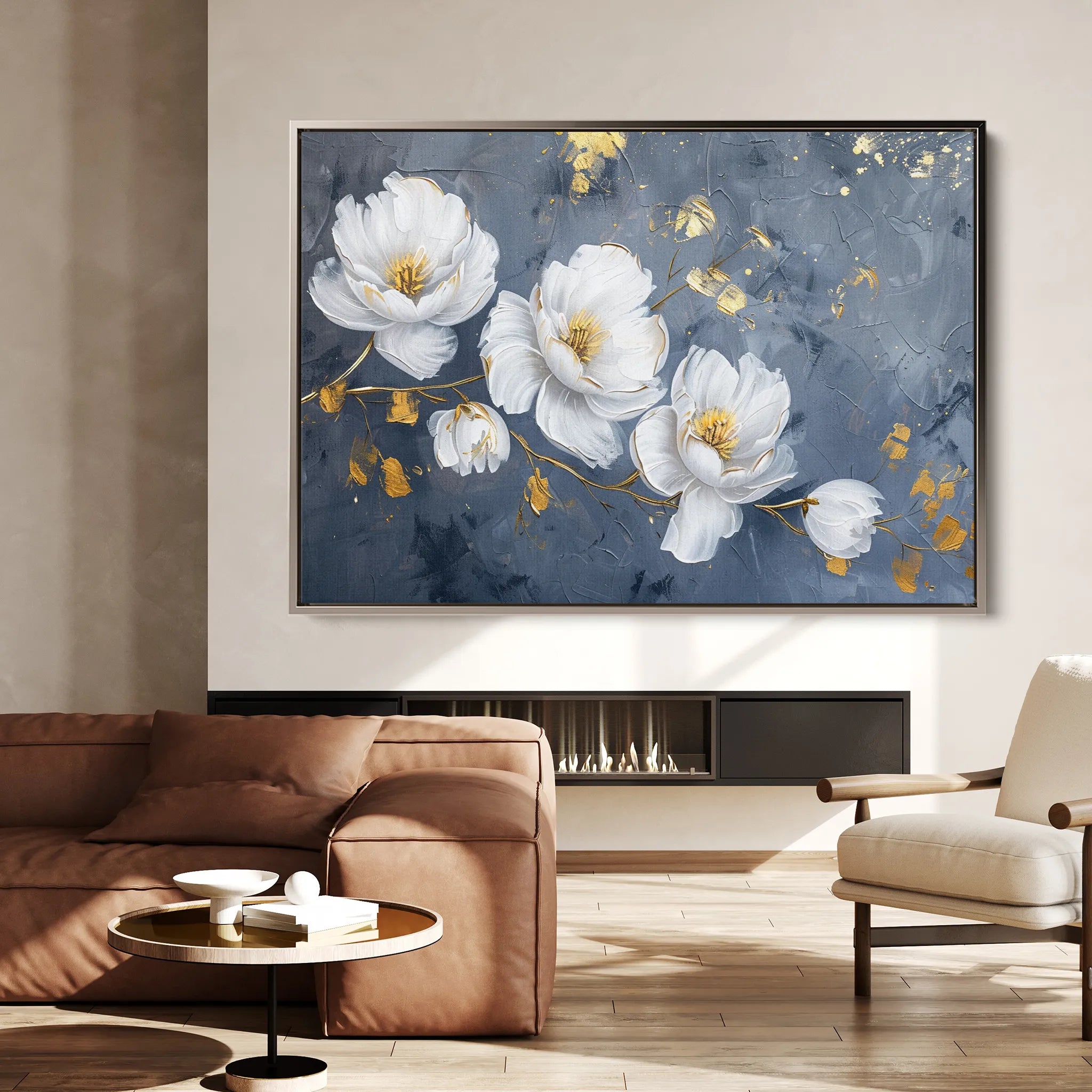 Floral 017 Canvas Art 18" x 24" / 45 x 60 cm / Black