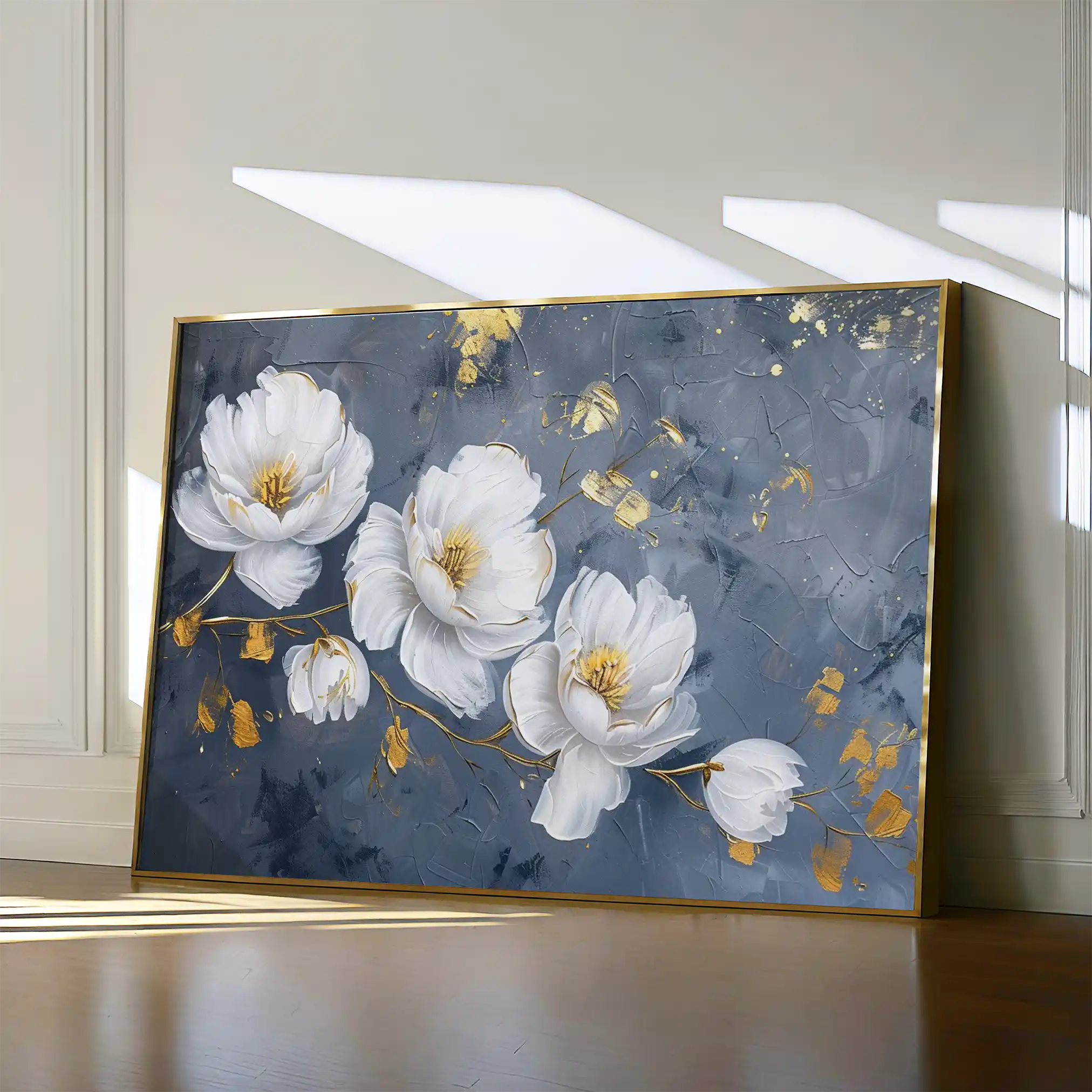 Floral 017 Canvas Art 60 x 40 cm / Black