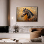 Horses 017 Canvas Art 18" x 24" / 45 x 60 cm / Black