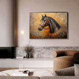 Horses 017 Canvas Art 18" x 24" / 45 x 60 cm / Black