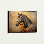 Horses 017 Canvas Art 18" x 24" / 45 x 60 cm / Black