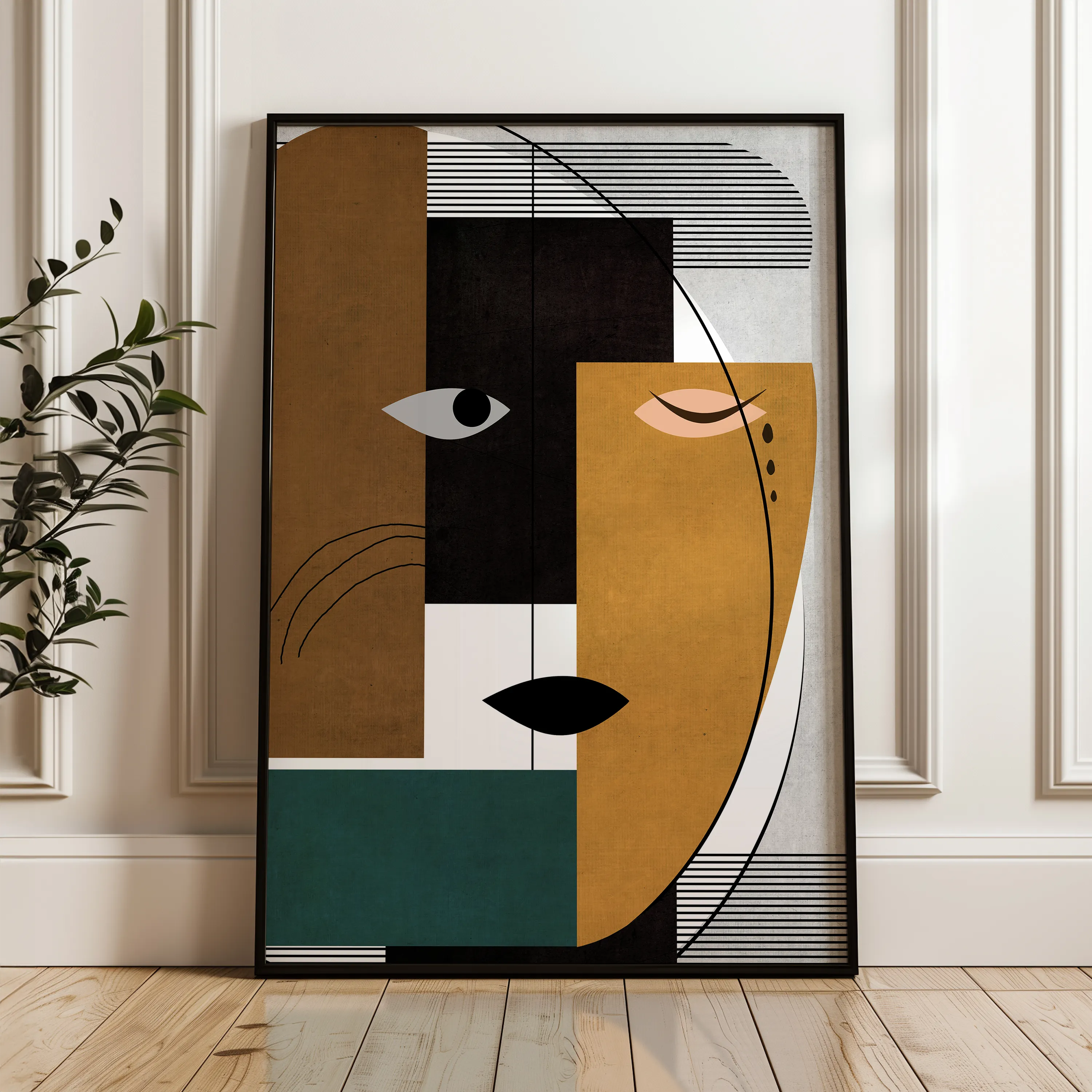 Portrait 017 Canvas Art 18" x 24" / 45 x 60 cm / Black
