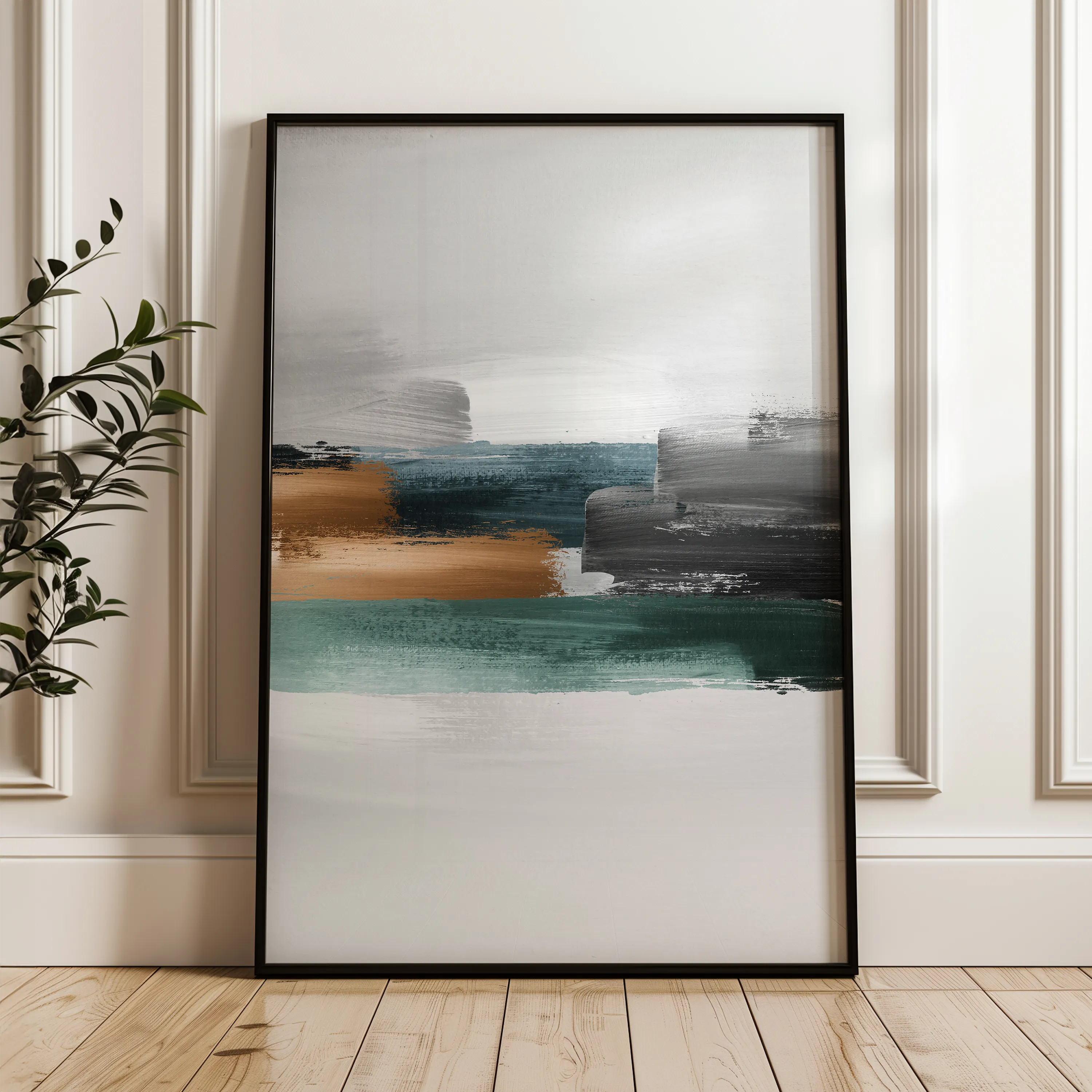 Abstract 018 Canvas Art 18" x 24" / 45 x 60 cm / Black