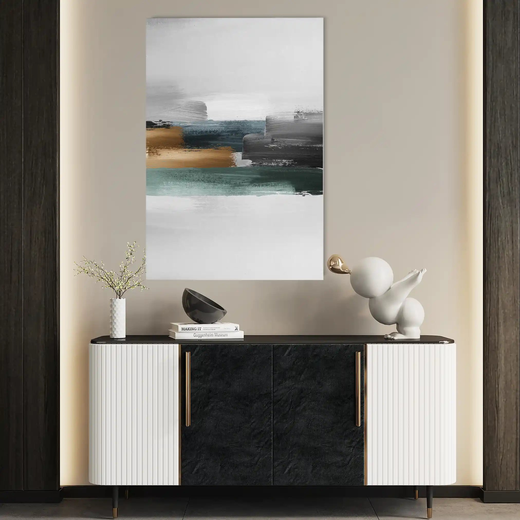 Abstract 018 Canvas Art 60 x 40 cm / Black