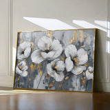 Floral 018 Canvas Art 18" x 24" / 45 x 60 cm / Black