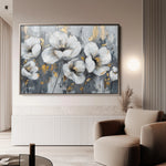 Floral 018 Canvas Art 18" x 24" / 45 x 60 cm / Black