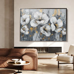 Floral 018 Canvas Art 18" x 24" / 45 x 60 cm / Black