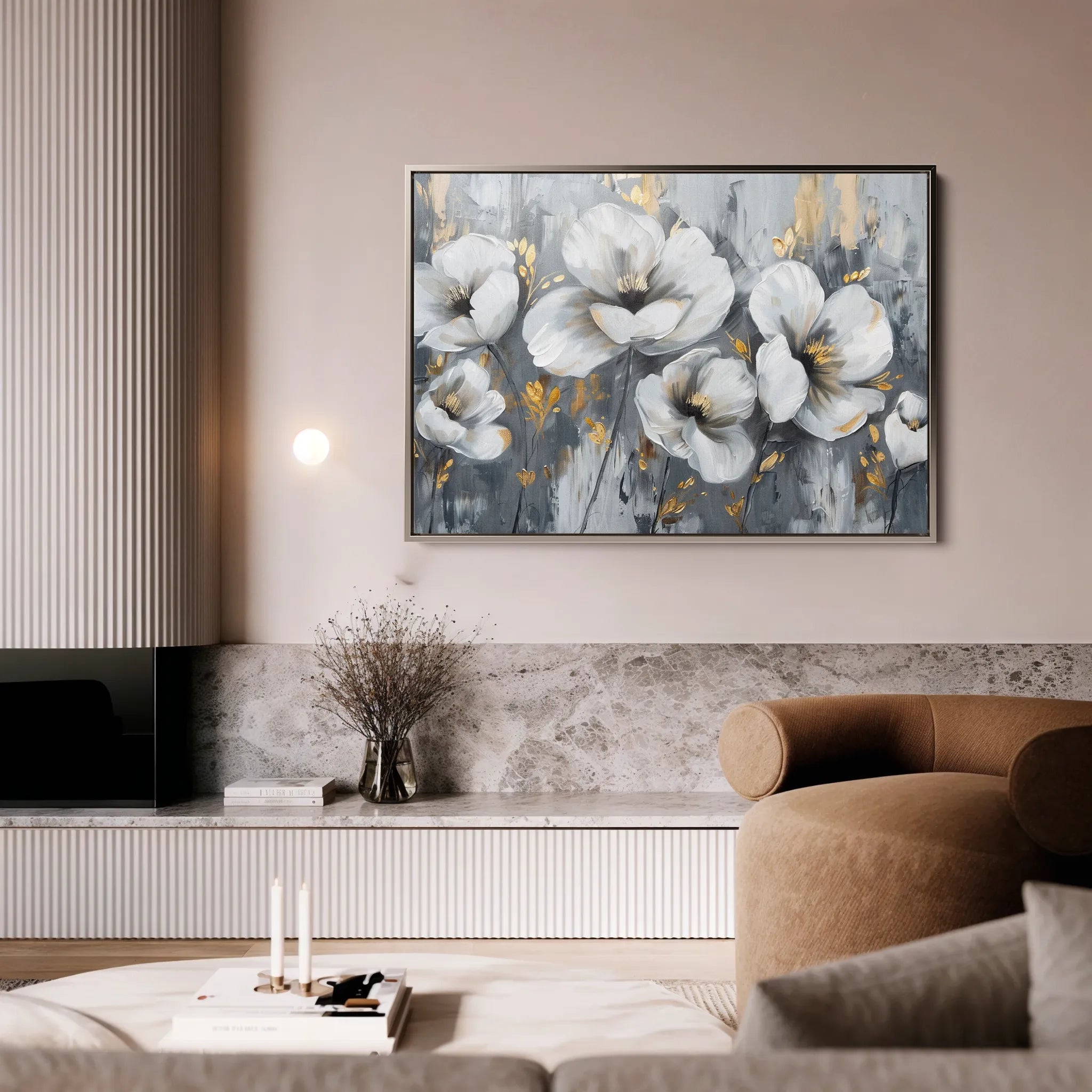 Floral 018 Canvas Art 18" x 24" / 45 x 60 cm / Black