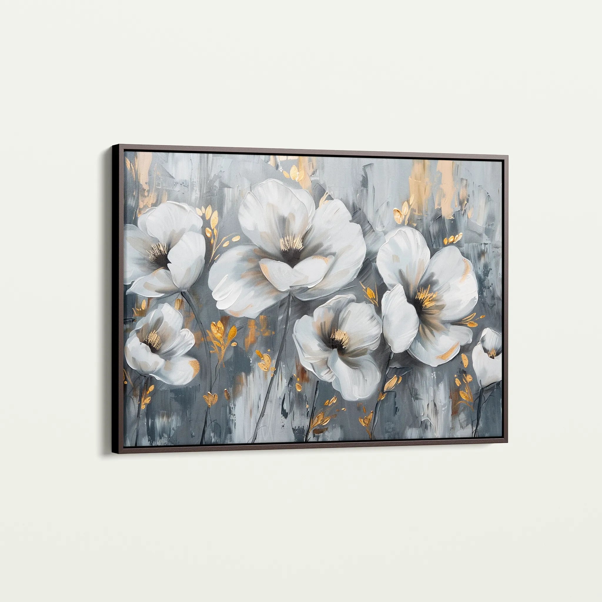 Floral 018 Canvas Art 18" x 24" / 45 x 60 cm / Black