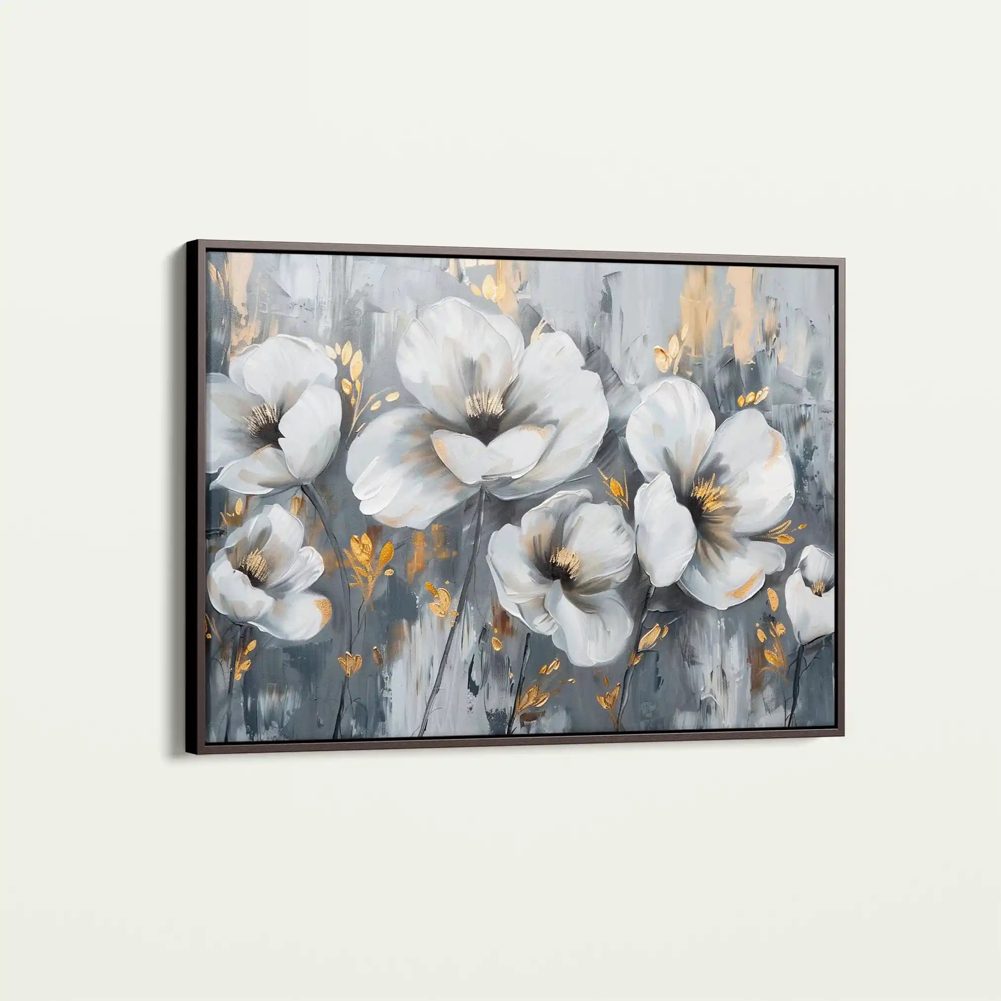 Floral 018 Canvas Art 60 x 40 cm / Black
