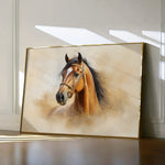 Horses 018 Canvas Art 18" x 24" / 45 x 60 cm / Black