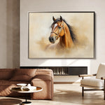 Horses 018 Canvas Art 18" x 24" / 45 x 60 cm / Black