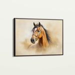 Horses 018 Canvas Art 18" x 24" / 45 x 60 cm / Black