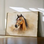 Horses 018 Canvas Art 60 x 40 cm / Black