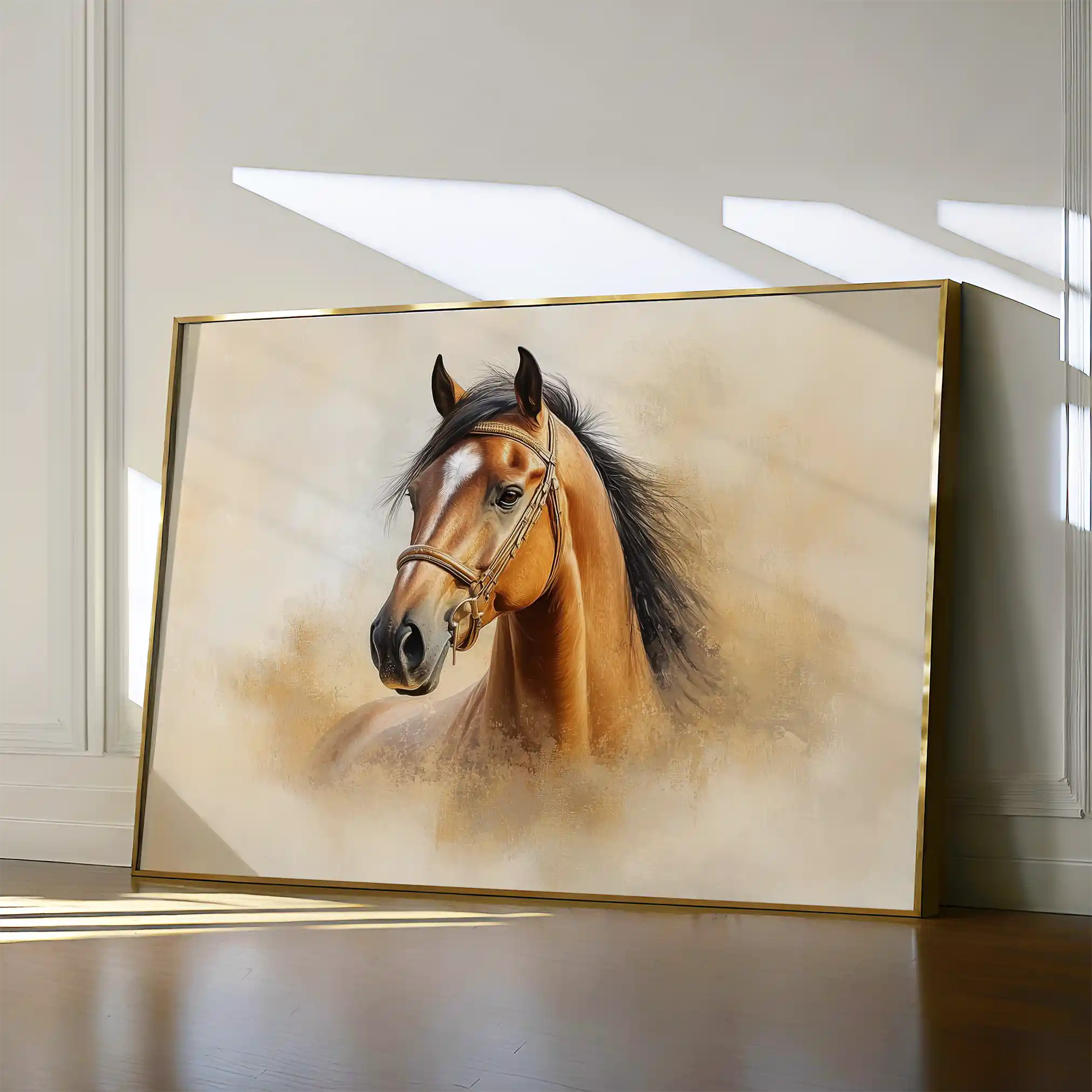 Horses 018 Canvas Art 60 x 40 cm / Black