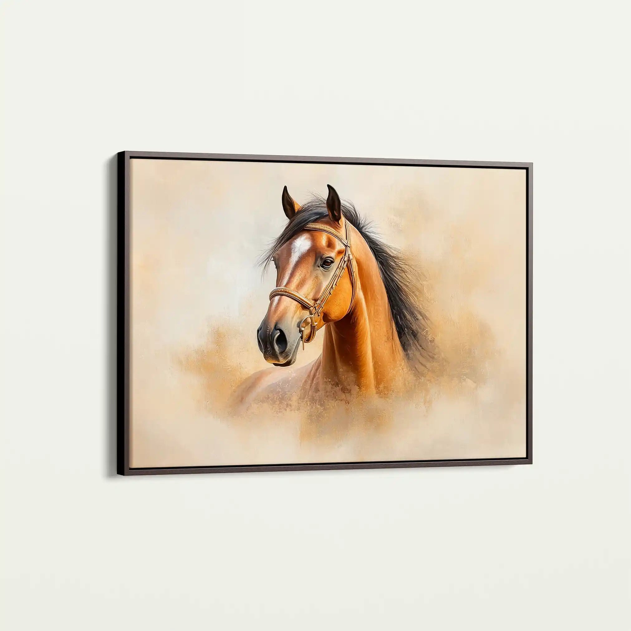 Horses 018 Canvas Art 60 x 40 cm / Black