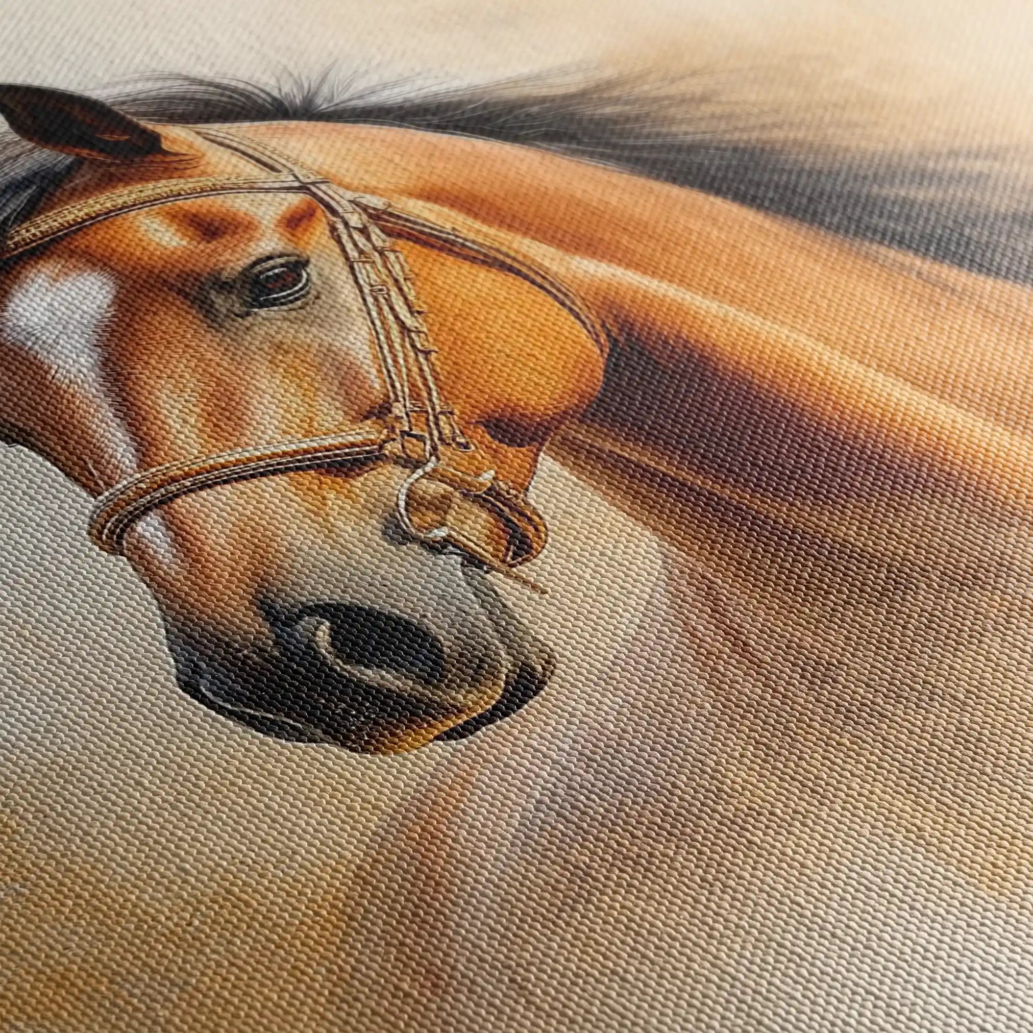 Horses 018 Canvas Art 60 x 40 cm / Black