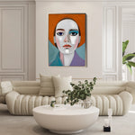 Portrait 018 Canvas Art 18" x 24" / 45 x 60 cm / Black