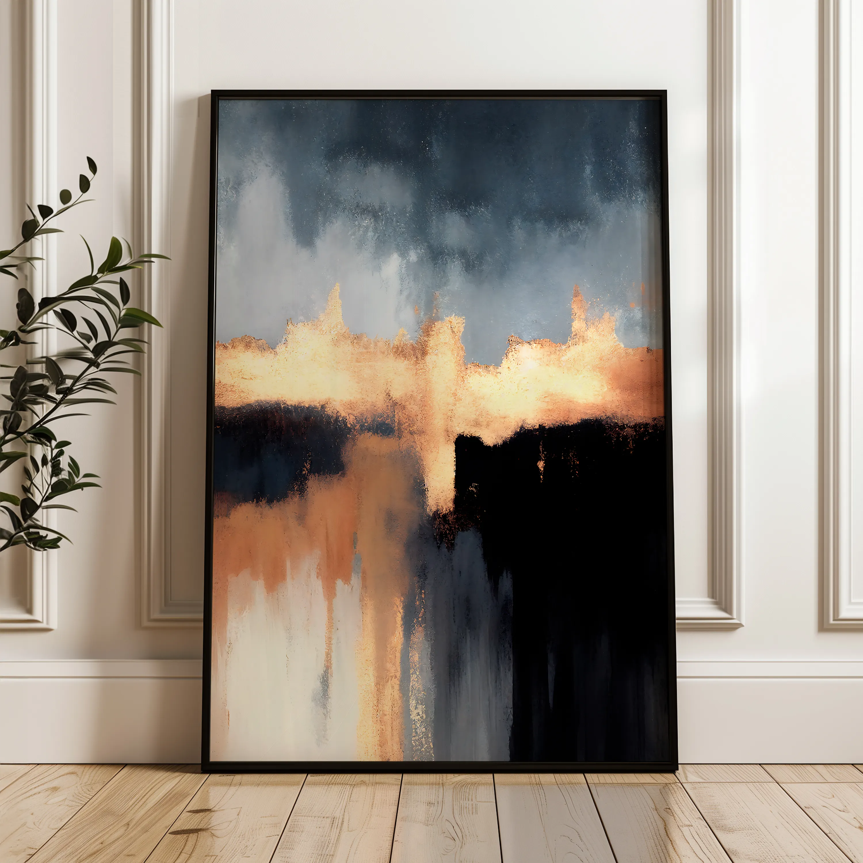 Abstract 019 Canvas Art 18" x 24" / 45 x 60 cm / Black