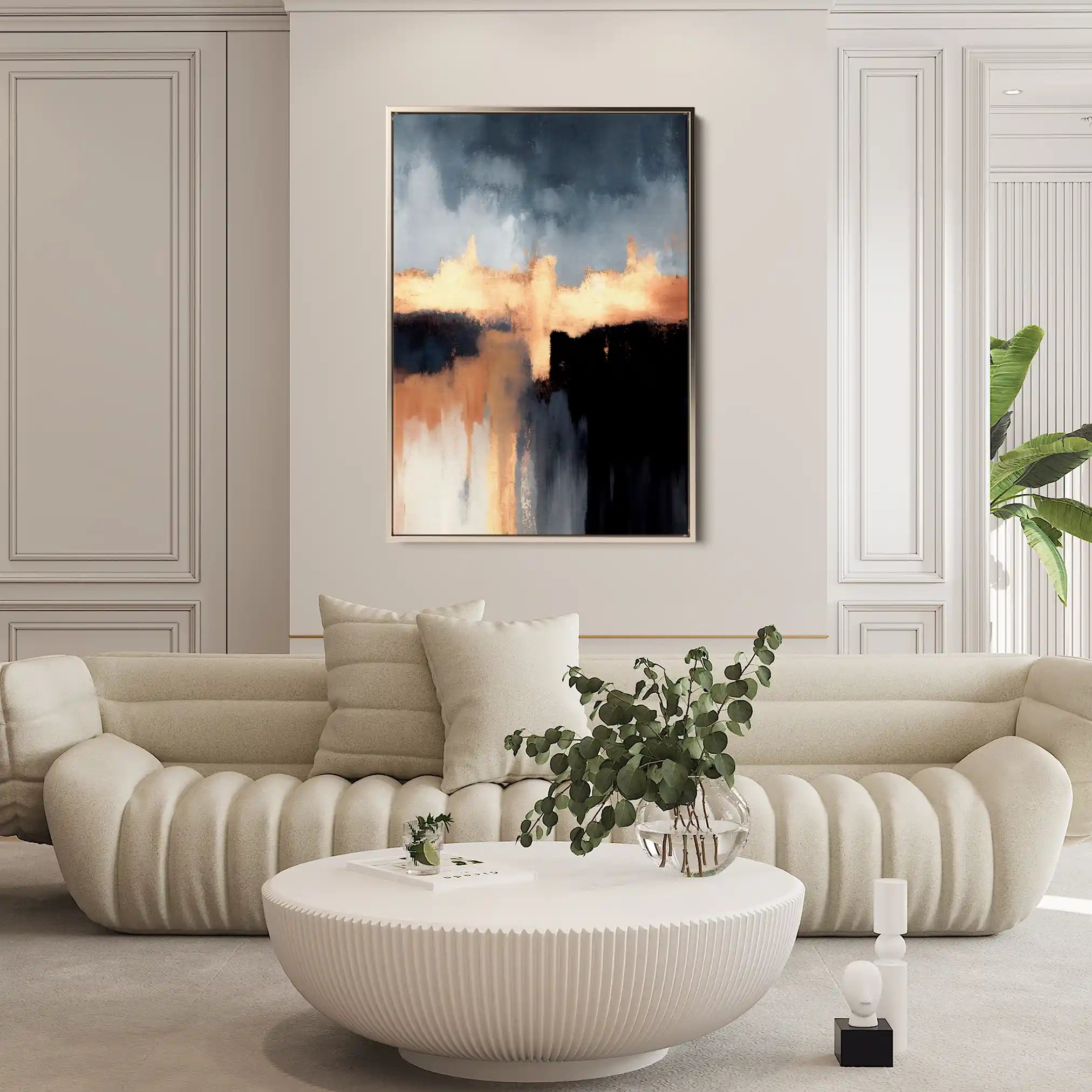 Abstract 019 Canvas Art 18" x 24" / 45 x 60 cm / Black
