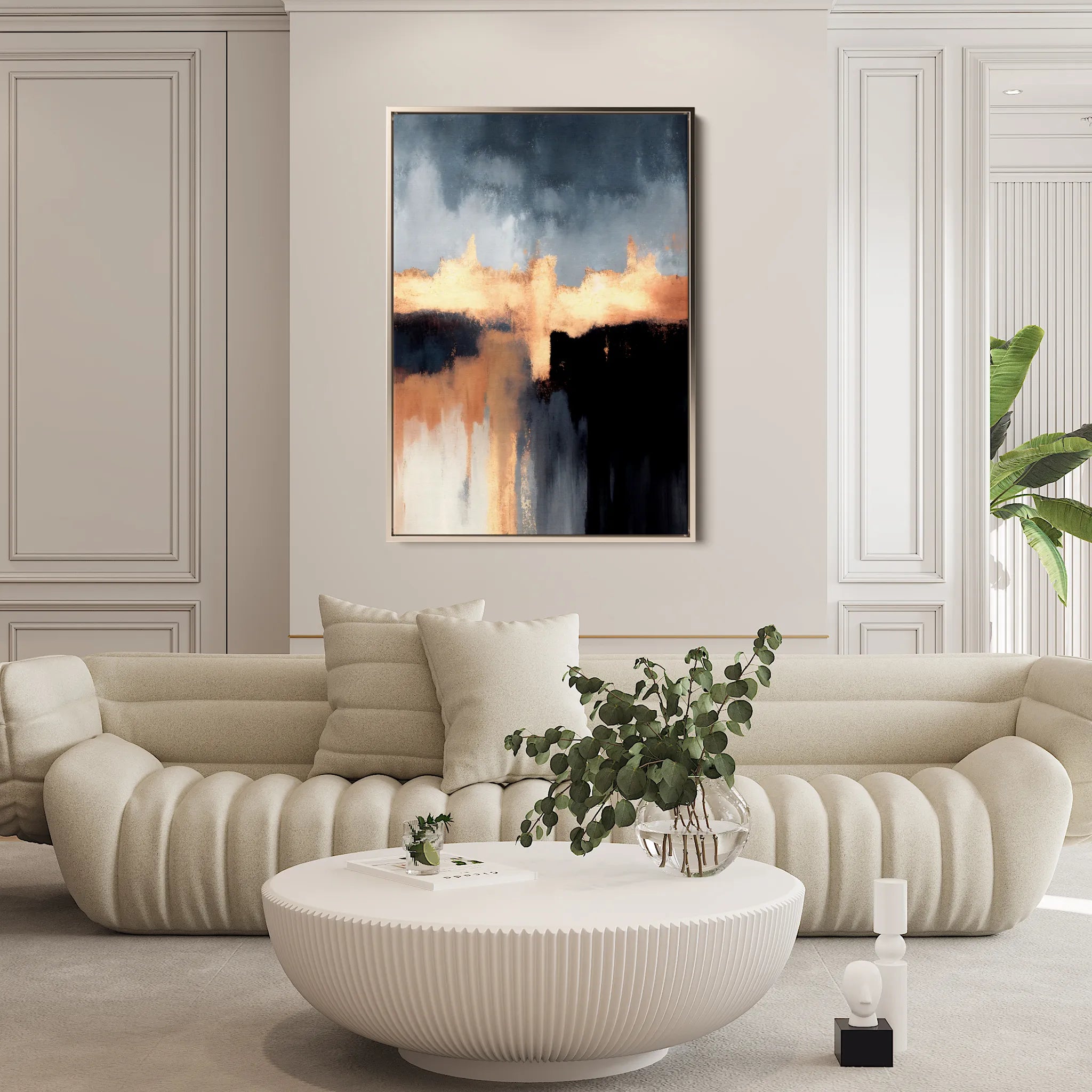 Abstract 019 Canvas Art 18" x 24" / 45 x 60 cm / Black