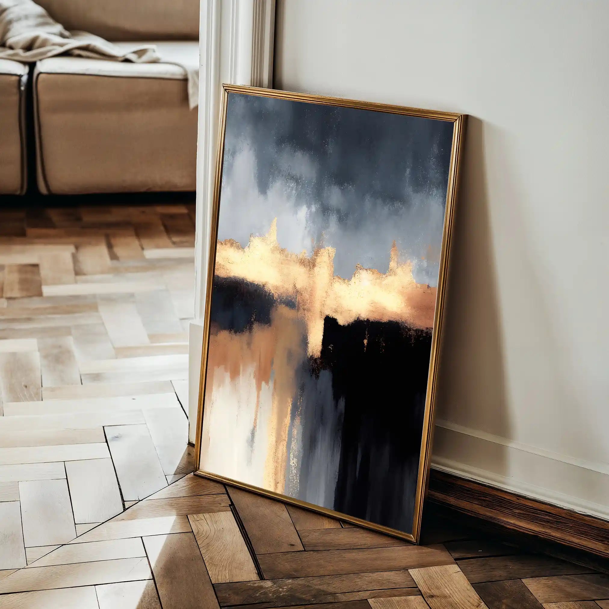 Abstract 019 Canvas Art 18" x 24" / 45 x 60 cm / Black
