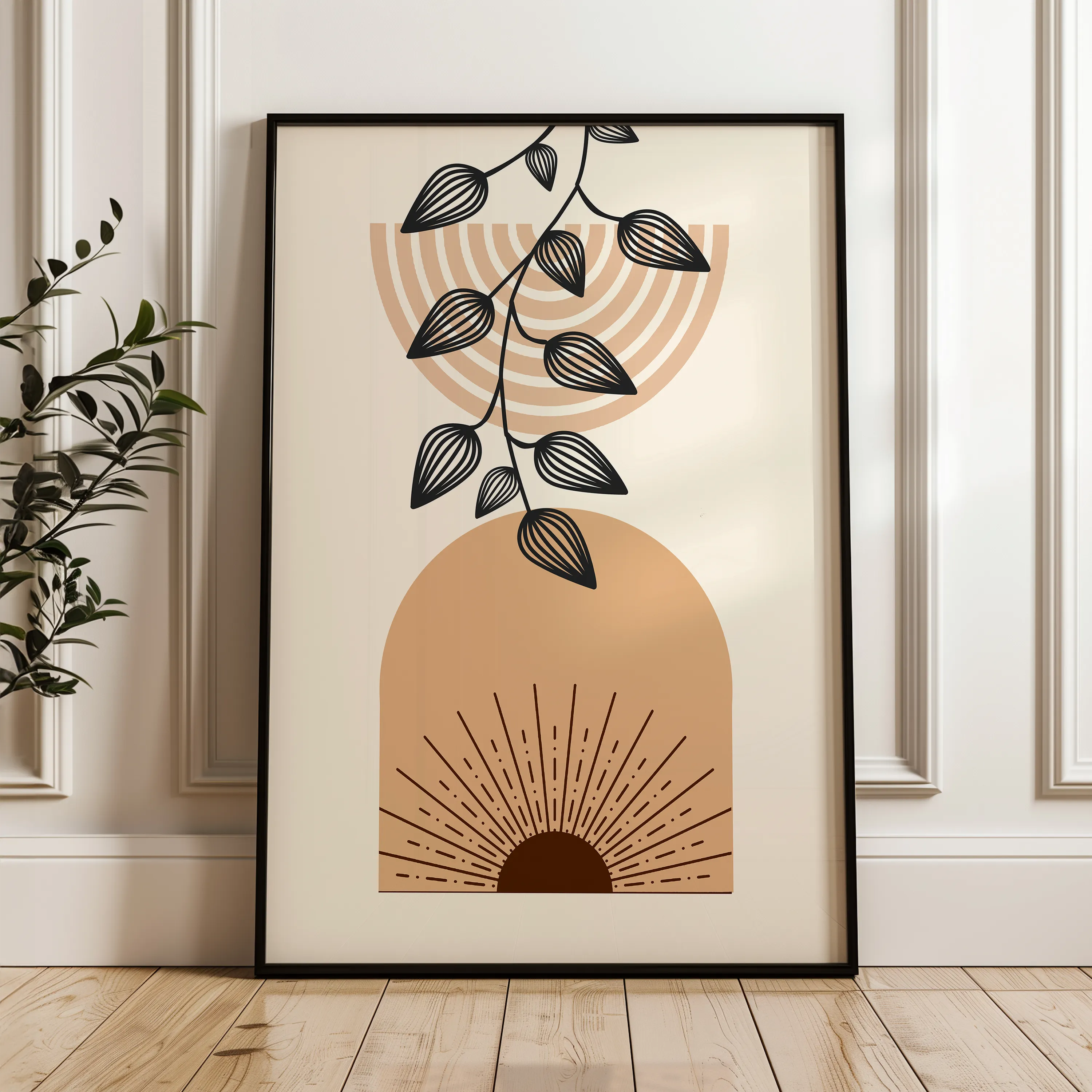 Boho 019 Canvas Art 18" x 24" / 45 x 60 cm / Black
