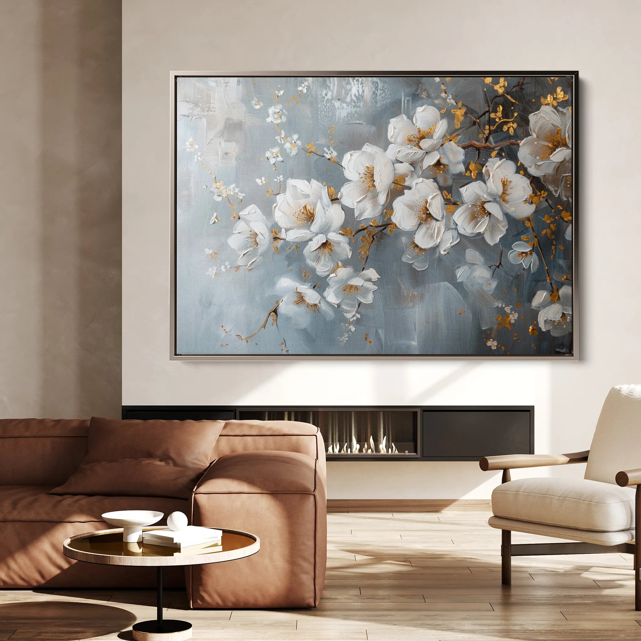 Floral 019 Canvas Art 18" x 24" / 45 x 60 cm / Black