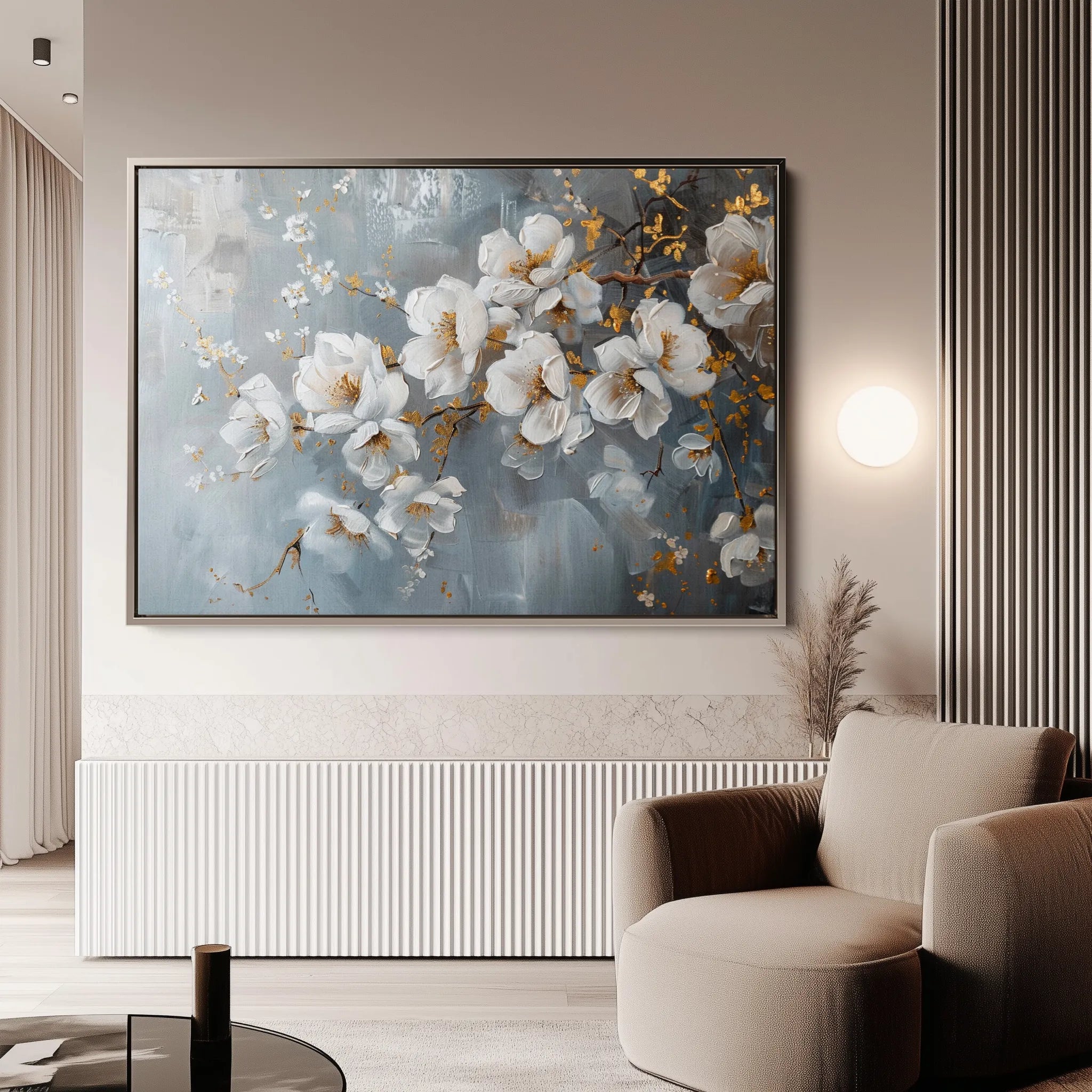 Floral 019 Canvas Art 18" x 24" / 45 x 60 cm / Black