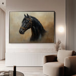Horses 019 Canvas Art 18" x 24" / 45 x 60 cm / Black