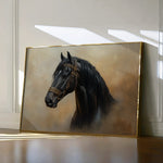 Horses 019 Canvas Art 18" x 24" / 45 x 60 cm / Black