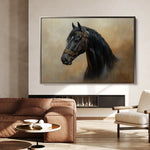 Horses 019 Canvas Art 18" x 24" / 45 x 60 cm / Black