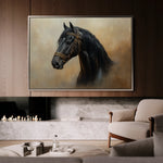 Horses 019 Canvas Art 18" x 24" / 45 x 60 cm / Black